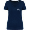 T-shirt femme col V bleu foncé
